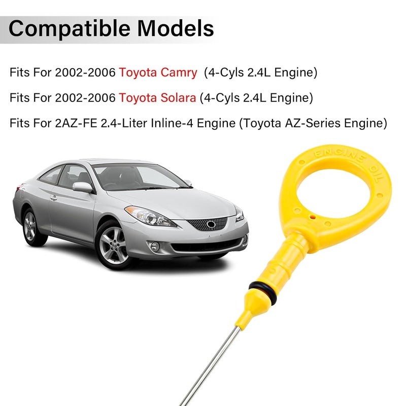 ROOTMUTIFY Engine Oil Dipstick Fit for Toyota Camry 2002-2006, Solara 2002-2006 Oil Level Indicator Dip Stick, Replaces 917-396 153010H012 153010H010 - Image 3